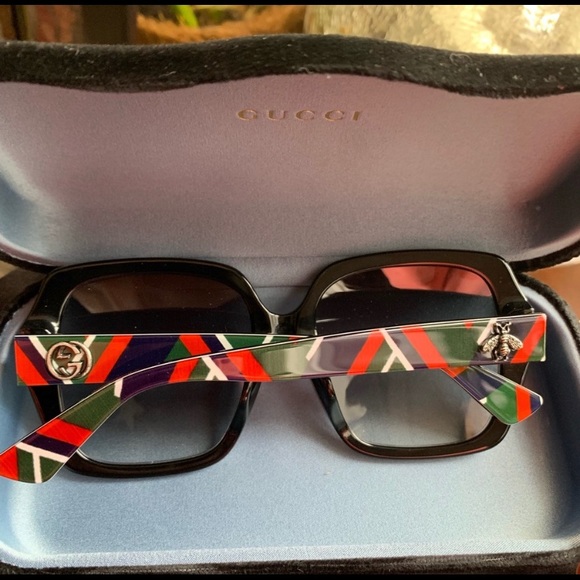 Authentic Gucci 55m plaid Acetate Square Sunglasse - Picture 5 of 8